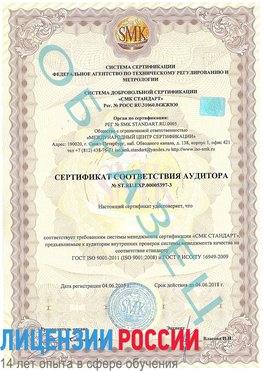 Образец сертификата соответствия аудитора №ST.RU.EXP.00005397-3 Сатка Сертификат ISO/TS 16949